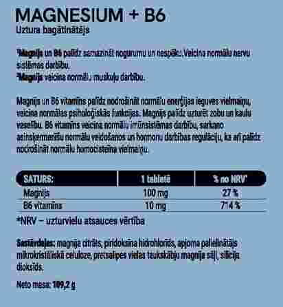 ELITE Magnesium + B6 tabletes, 120 gab.