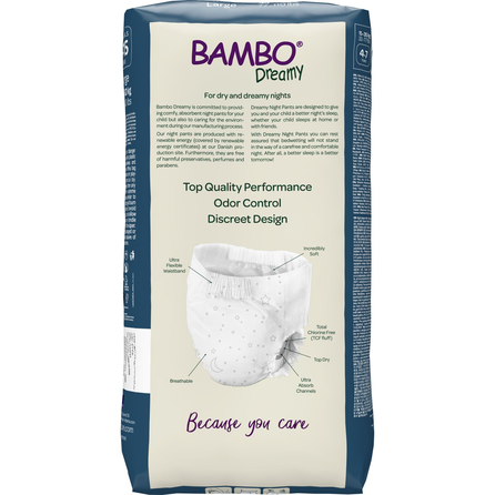 BAMBO Nature Dreamy Night Pants, 8-15 gadi, 35-50 kg biksītes, 10 gab.