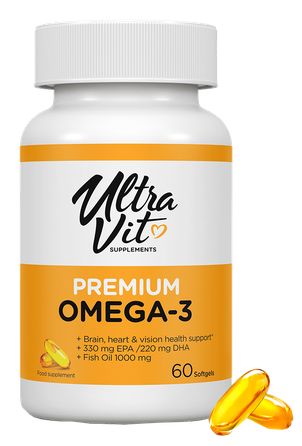 ULTRAVIT   Premium Omega 3 mīkstās kapsulas, 60 gab.