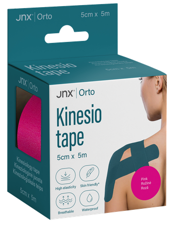 JNX ORTO 5 cm x 5 m (pink) kinezioloģiskais teips, 1 gab.