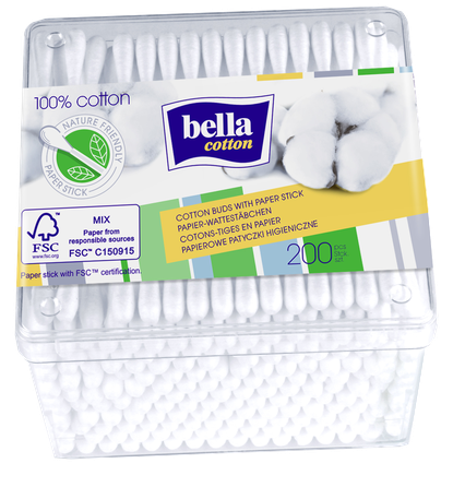 BELLA COTTON vates kociņi, 200 gab.