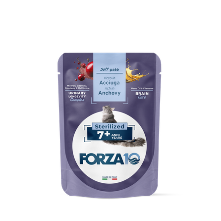 FORZA10 BotaniCAT Sterilizētiem Kaķiem 7+ g., Ar Anšoviem, Mīkstā pastēte, 80 g
