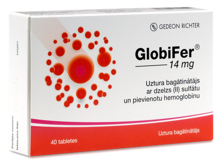 GLOBIFER 14 mg tabletes, 40 gab.