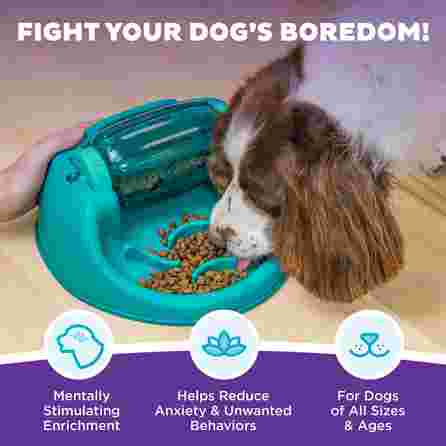 OUTWARD HOUND Puzle Dog Spin N' Eat, Zaļa rotaļlieta, 1