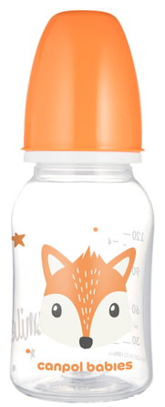 CANPOL BABIES Cute Animals Orange pudelīte, 120 ml