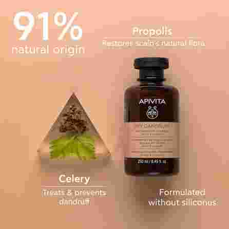 APIVITA Dry Dandruff, Celery & Propolis šampūns, 250 ml