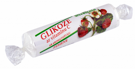 GLIKOZE ar zemeņu garšu tabletes, 10 gab.