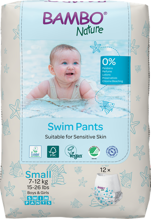 BAMBO NATURE Nature Swim Pants, S, 7-12 kg biksītes, 12 gab.