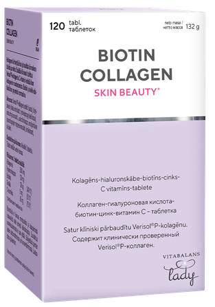 VITABALANS Biotin Collagen Skin Beauty tabletes, 120 gab.