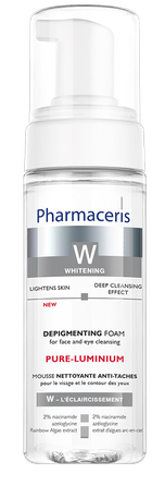 PHARMACERIS W Pure-Luminium Depigmenting for Face and Eye attīrošas putas, 150 ml