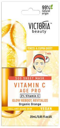 VICTORIA BEAUTY Age Pro Vitamin C auduma sejas maska, 20 ml