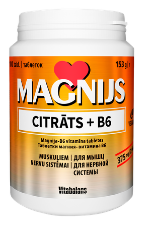 VITABALANS Magnijs Citrāts + B6 tabletes, 100 gab.