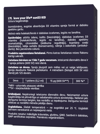 LYL sunD3 KID 600 SV sprejs, 25 ml
