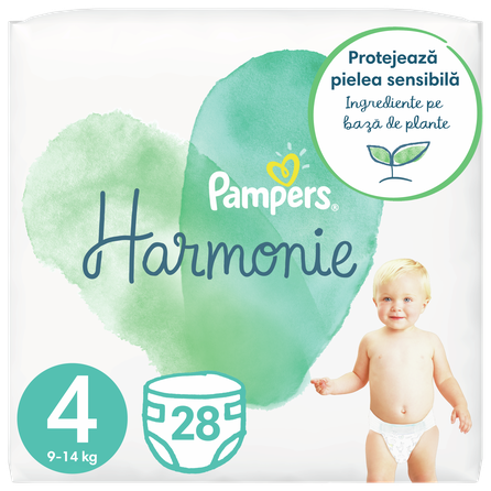 PAMPERS Harmonie 4 (9-14 kg) autiņbiksītes, 28 gab.