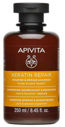 APIVITA Nourish & Repair Keratin Repair šampūns, 250 ml