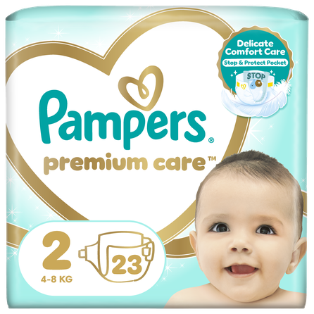 PAMPERS Premium Care 2, 4-8kg autiņbiksītes, 23 gab.
