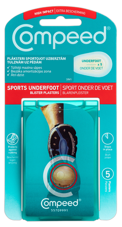 COMPEED  Sportojot Uzberztām Tulznām Uz Pēdām plāksteris, 5 gab.