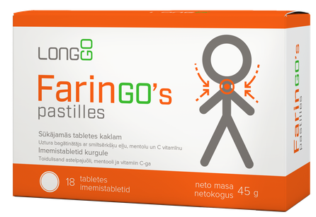 FARINGO'S pastilas, 18 gab.