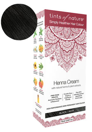 TINTS OF NATURE Henna Cream Black matu krāsa, 70 ml