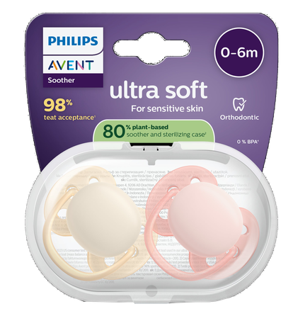 PHILIPS Avent Ultra Soft 0-6 m māneklītis, 2 gab.